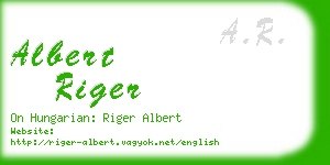 albert riger business card